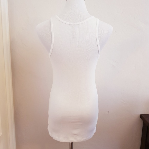 Graphic Star Ribbed White Tank - Picture 4 of 5